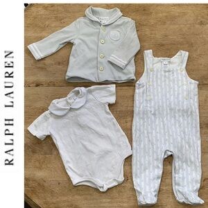 Ralph Lauren‎ Infant Sz 6M Pima Cotton 3 Piece Set